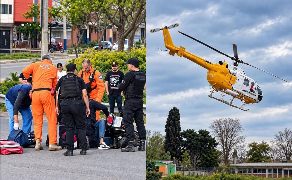 Una motociclista fue trasladada en helicóptero al HECA tras un choque en la ruta 34 - imagen de origen