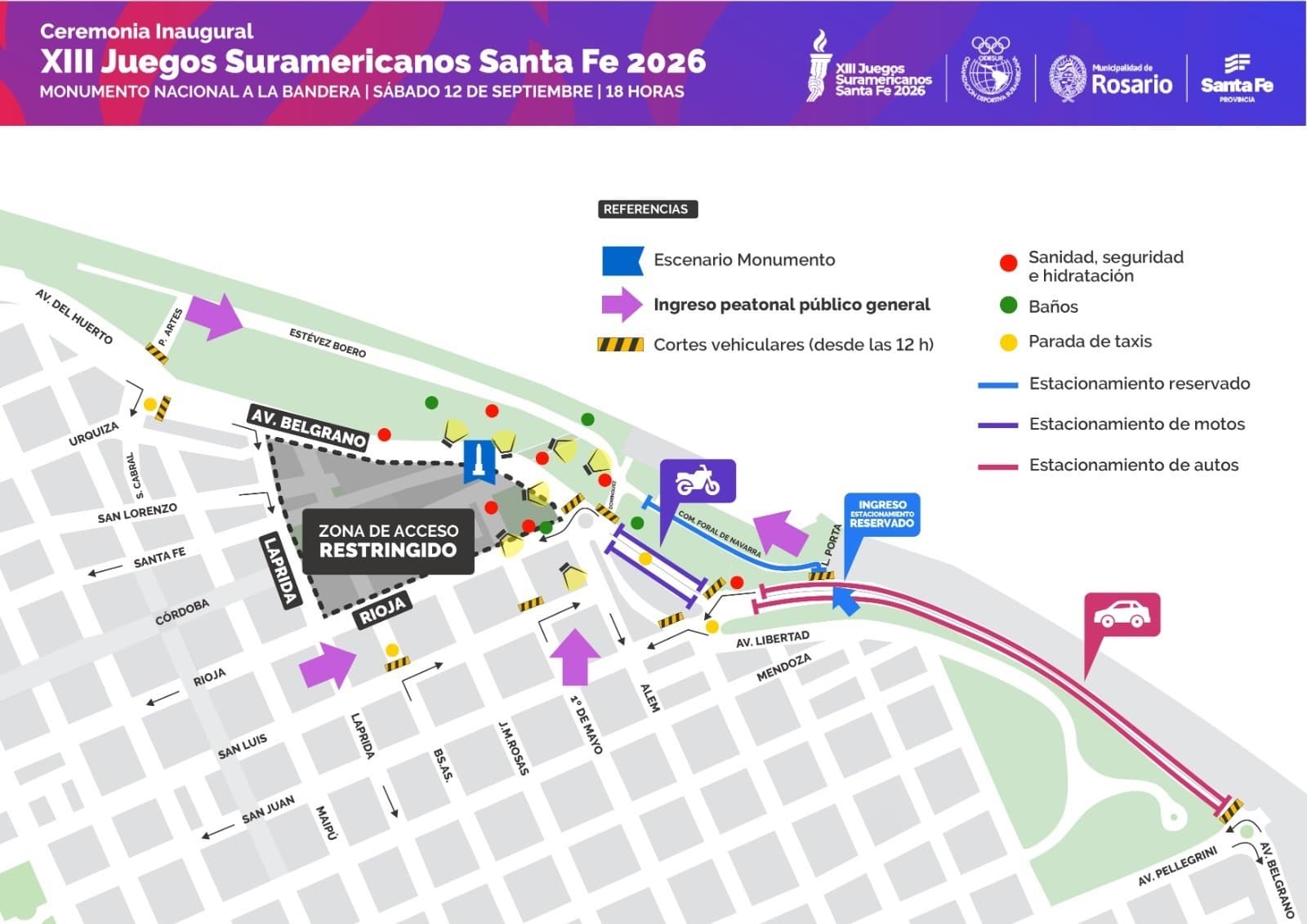 Así serán los cortes de tránsito por la inauguración de los Juegos Suramericanos - imagen de origen