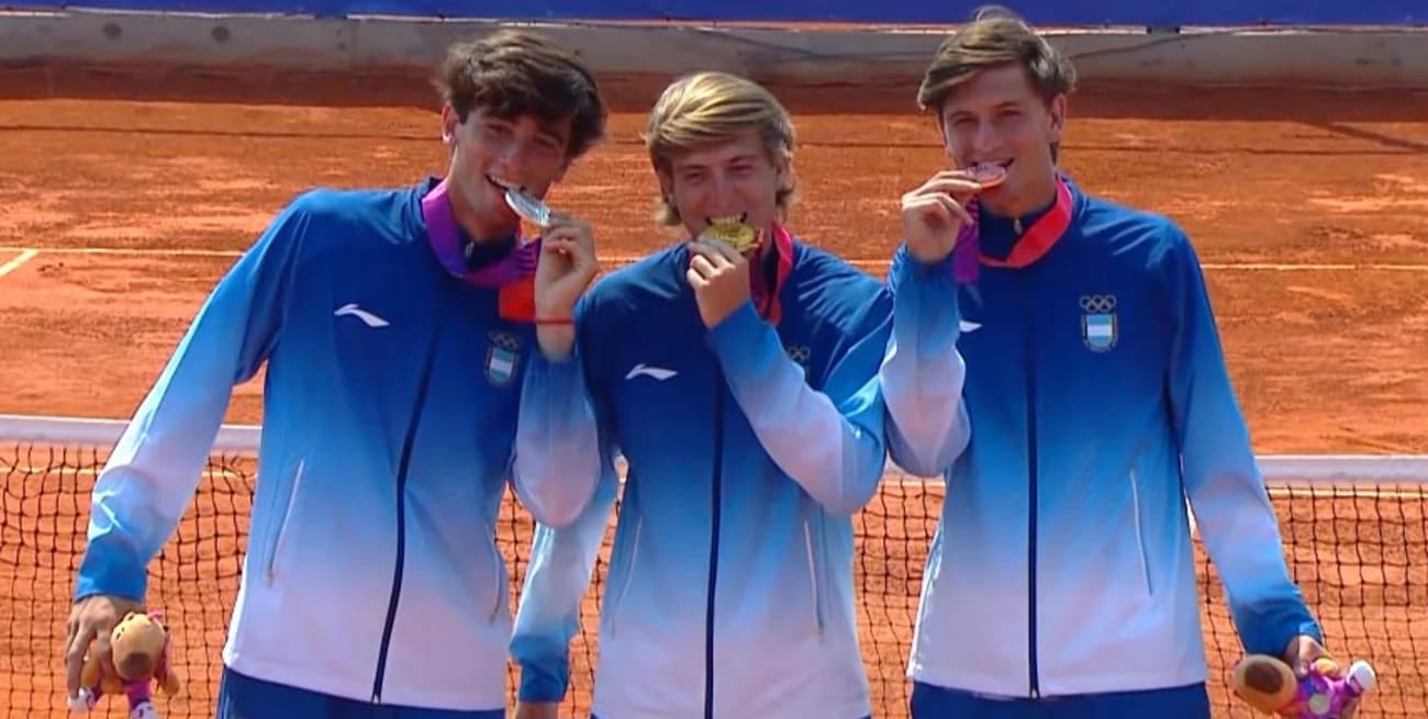 Triple podio argentino en tenis masculino - imagen de origen