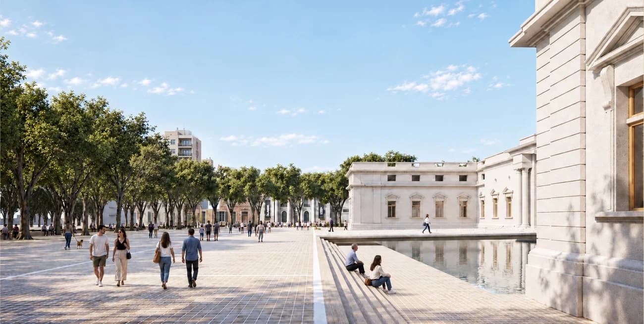 Cómo es "Sombra y agua", el proyecto ganador para refaccionar la Plaza Italia - imagen de origen